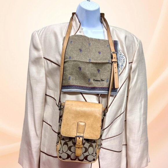 Men/Women Mini Coach Crossbody #6098 Leather & Convas  + Christian Dior  Handker - Picture 2 of 16